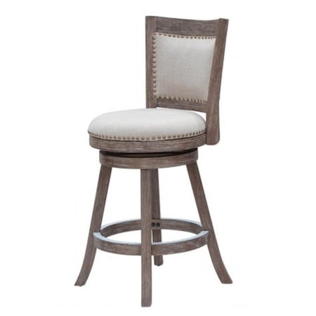 Boraam Boraam 76524 24 in. Melrose Counter Stool Driftwood Gray Wire; brush and Ivory 76524